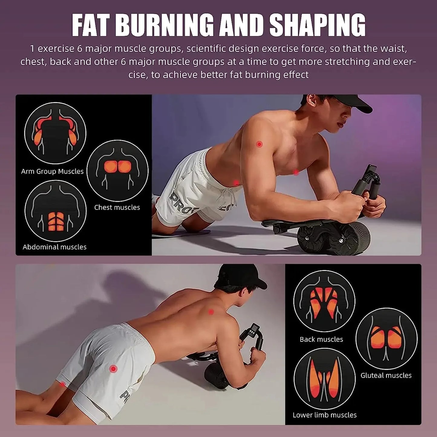 AuraPro™ - Abdominal wheel with automatic rebound and ergonomic support
