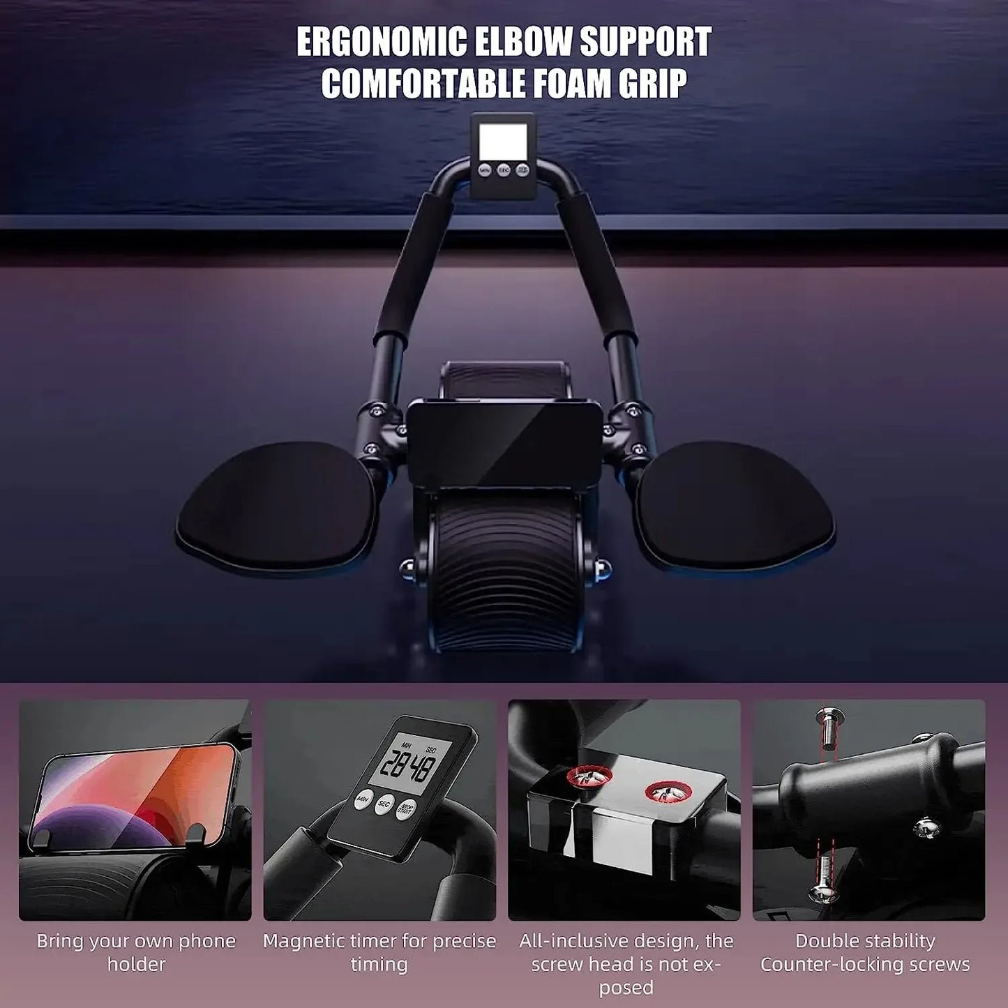 AuraPro™ - Abdominal wheel with automatic rebound and ergonomic support
